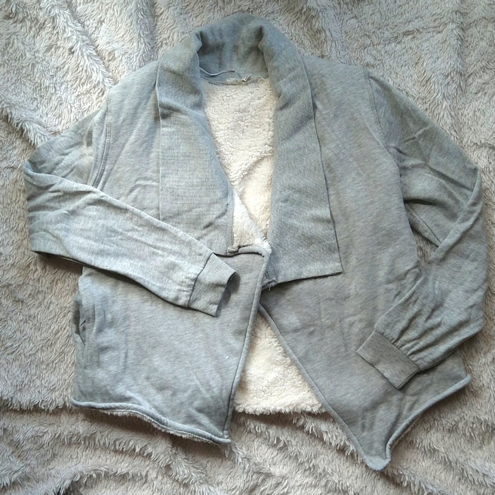 Olive and oak size small gray open cardigan style long sleeve sweater